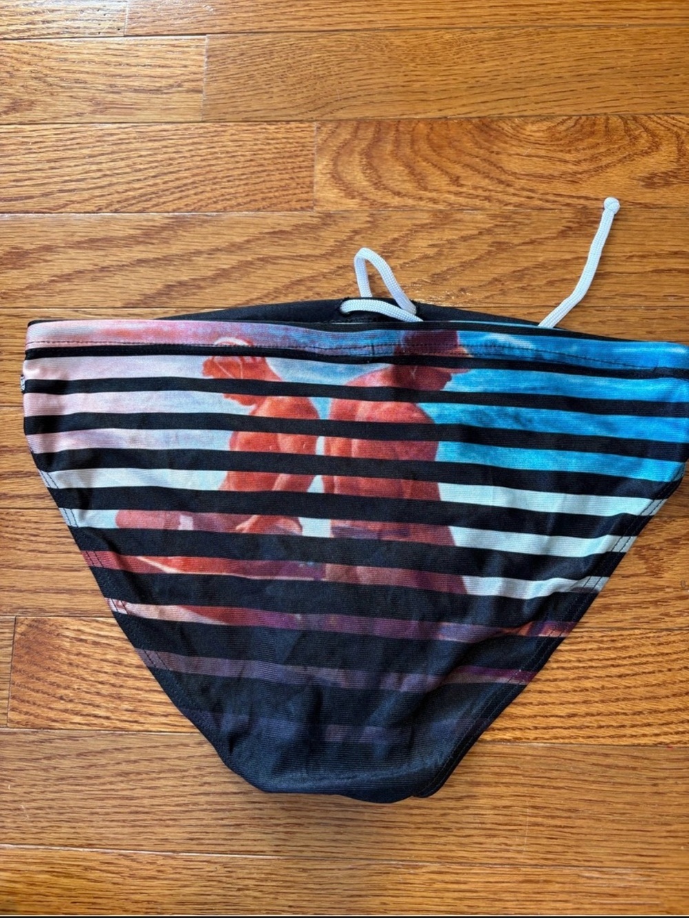 Men's Black Swim Trunks with Aussie Surf + Rescue Guys on Back size S AussieBum
